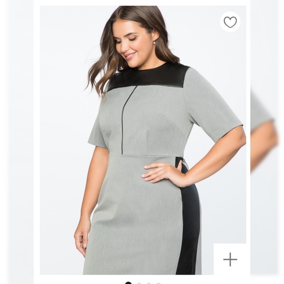 NWT Premier Bi-Stretch Faux Leather Mix Work Dress (16) - Picture 7 of 7